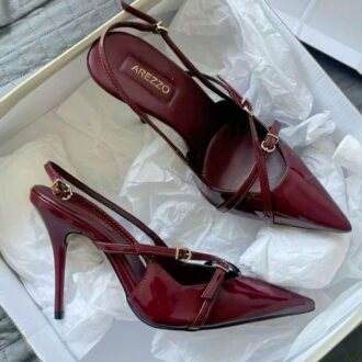 کفش پاشنه دار زرشکی